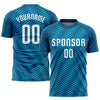 Custom Teal White Sublimation Soccer Uniform Jersey