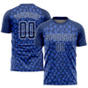 Custom Royal Navy White Sublimation Soccer Uniform Jersey