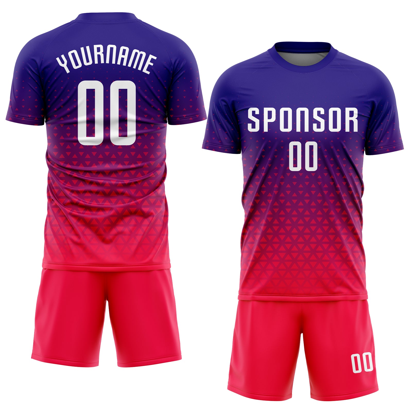 Custom Neon Green Purple-White Sublimation Soccer Uniform Jersey