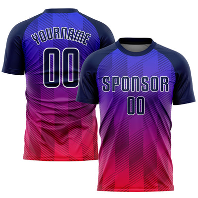 Custom Pink Soccer Uniform Jersey Purple-White Sublimation - FansIdea