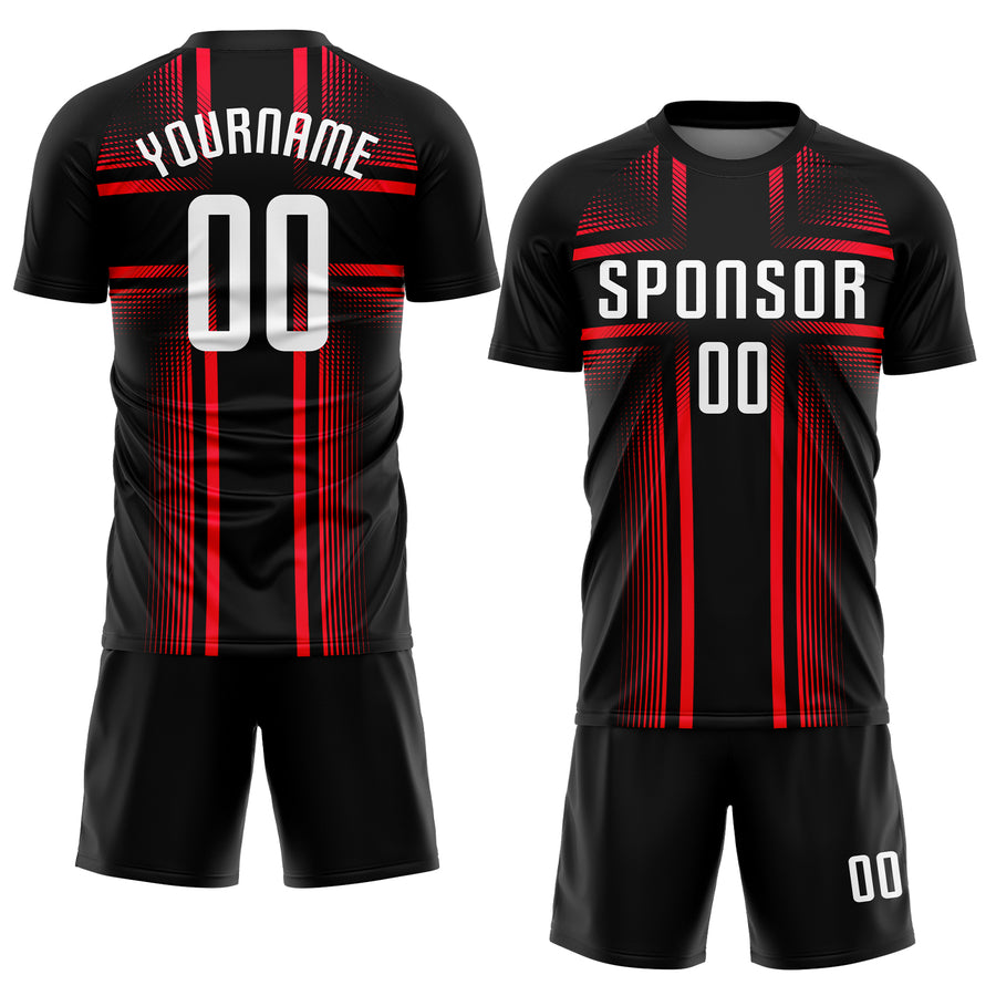 Custom Black White-Hot Pink Sublimation Soccer Uniform Jersey