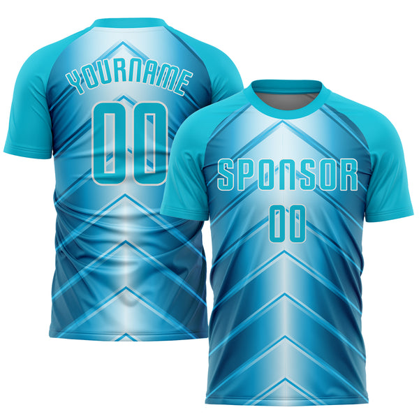 Customize Your Football Jersey Shirt Printing Slim Fit Blue Blank