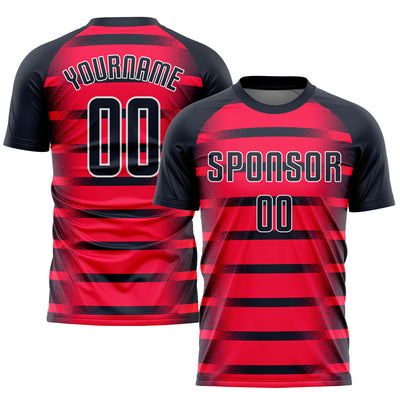 Custom Red Navy-White Sublimation Soccer Uniform Jersey