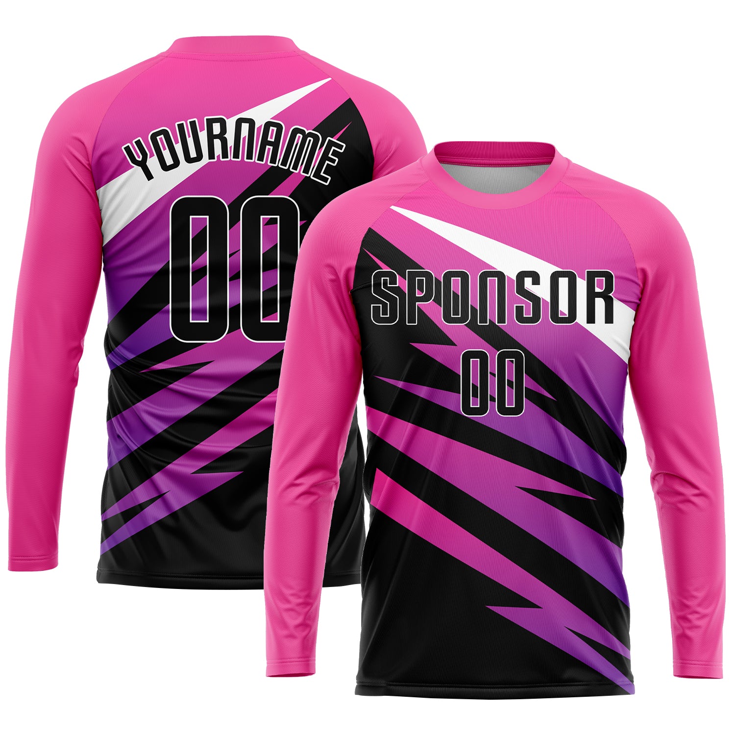 Custom Pink Black-White Sublimation Soccer Uniform Jersey