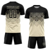 Custom Cream Black Sublimation Soccer Uniform Jersey