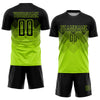 Custom Neon Green Black Sublimation Soccer Uniform Jersey