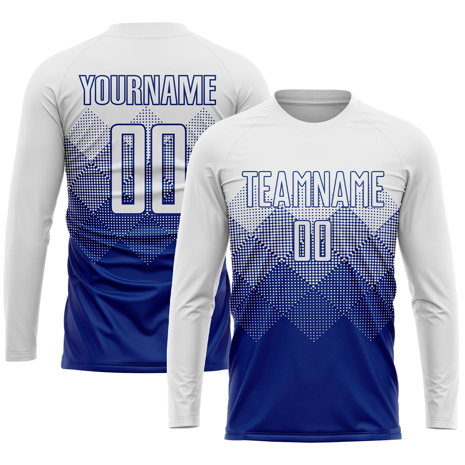 Custom Royal White Sublimation Soccer Uniform Jersey