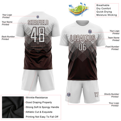 Custom Brown White Sublimation Soccer Uniform Jersey