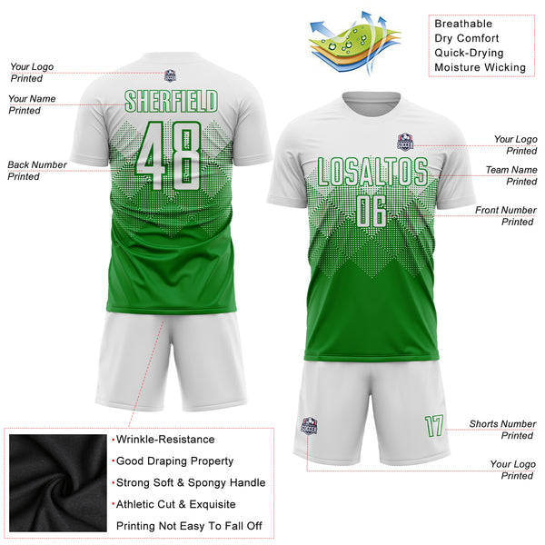 Custom Grass Green Red-White Sublimation Mexico Soccer Uniform