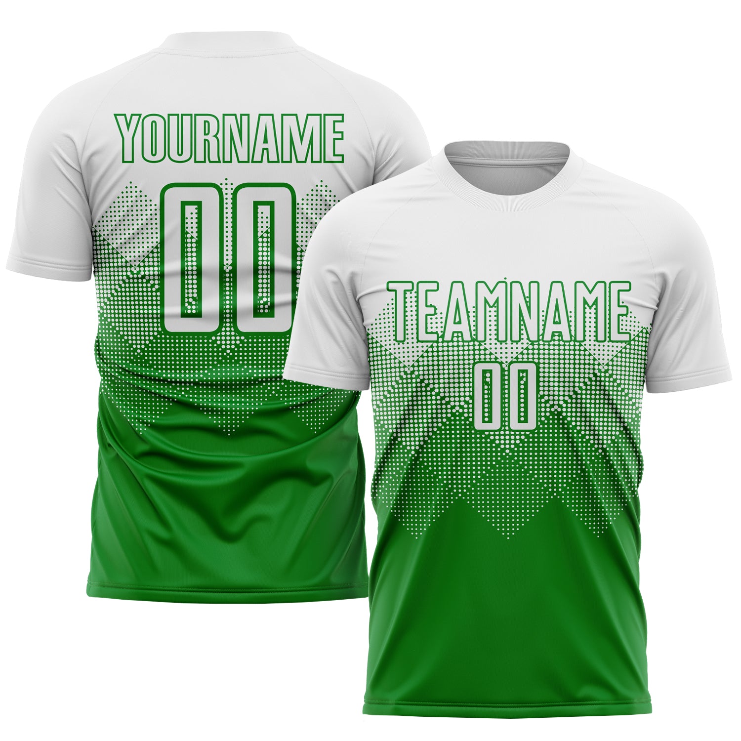 Custom Red Green-White Sublimation Soccer Uniform Jersey