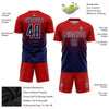 Custom Red Navy-White Sublimation Soccer Uniform Jersey