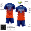 Custom Orange Royal-White Sublimation Soccer Uniform Jersey