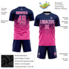 Custom Navy Pink-White Sublimation Soccer Uniform Jersey