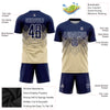 Custom Cream Navy-White Sublimation Soccer Uniform Jersey