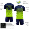 Custom Neon Green Navy Sublimation Soccer Uniform Jersey