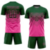 Custom Pink Green Sublimation Soccer Uniform Jersey