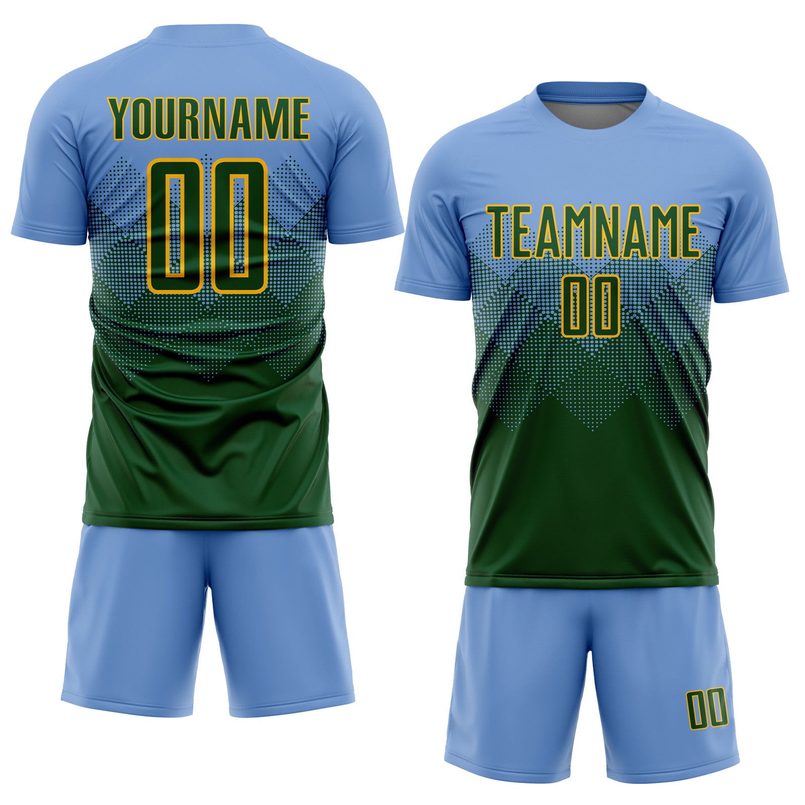 Custom Neon Green Green Sublimation Soccer Uniform Jersey