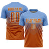 Custom Light Blue Texas Orange-Cream Sublimation Soccer Uniform Jersey