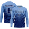 Custom Light Blue Navy-White Sublimation Soccer Uniform Jersey