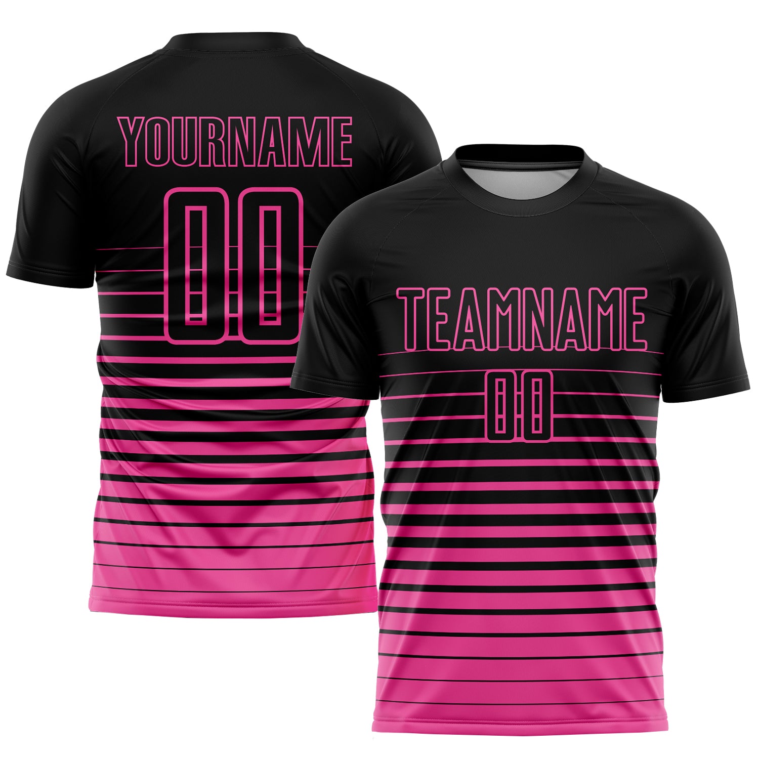 Custom Soccer Uniform Jersey Pink White-Black Sublimation Fade