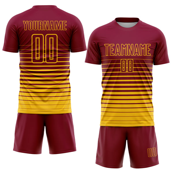 Custom Black Maroon-Cream Pinstripe Fade Fashion Sublimation Soccer Uniform  Jersey