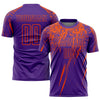 Custom Purple Orange Sublimation Soccer Uniform Jersey