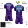 Custom Purple Teal-White Sublimation Soccer Uniform Jersey