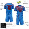 Custom Powder Blue Red-Navy Sublimation Soccer Uniform Jersey