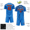 Custom Powder Blue Orange-Navy Sublimation Soccer Uniform Jersey