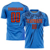 Custom Powder Blue Orange-Navy Sublimation Soccer Uniform Jersey