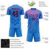 Custom Powder Blue Navy-Pink Sublimation Soccer Uniform Jersey