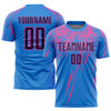 Custom Powder Blue Navy-Pink Sublimation Soccer Uniform Jersey