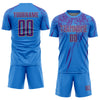 Custom Powder Blue Purple-Old Gold Sublimation Soccer Uniform Jersey