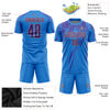 Custom Powder Blue Purple-Old Gold Sublimation Soccer Uniform Jersey