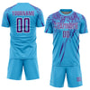 Custom Sky Blue Purple-White Sublimation Soccer Uniform Jersey