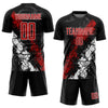 Custom Black Red-White Sublimation Soccer Uniform Jersey