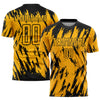 Custom Gold Black Sublimation Soccer Uniform Jersey