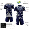 Custom Navy Gray Sublimation Soccer Uniform Jersey