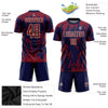 Custom Crimson Navy-City Cream Sublimation Soccer Uniform Jersey