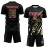 Custom Black Crimson-City Cream Sublimation Soccer Uniform Jersey