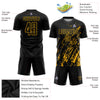 Custom Black Gold Sublimation Soccer Uniform Jersey