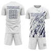 Custom White Navy Sublimation Soccer Uniform Jersey