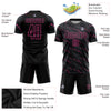 Custom Black Pink Sublimation Soccer Uniform Jersey