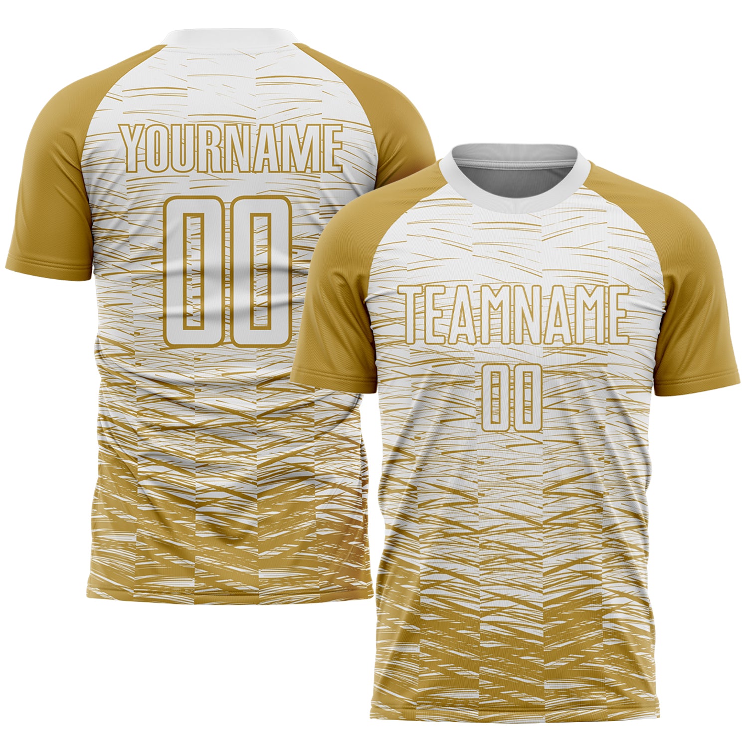 FANSIDEA Custom Graffiti Pattern White Black Orange-Old Gold Sublimation Soccer Uniform Jersey Women's Size:2XL