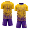 Custom Yellow Purple Sublimation Soccer Uniform Jersey