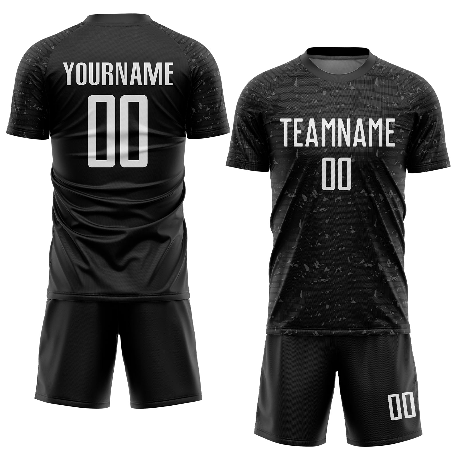 Custom Black White Sublimation Soccer Uniform Jersey