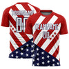 Custom Red White-Navy Vintage American Flag Sublimation Soccer Uniform Jersey