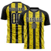 Custom Black Yellow-White Sublimation Soccer Uniform Jersey