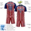 Custom Red Royal-White Stars And Stripes Sublimation Soccer Uniform Jersey