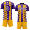 Custom Purple Gold-White Stars And Stripes Sublimation Soccer Uniform Jersey